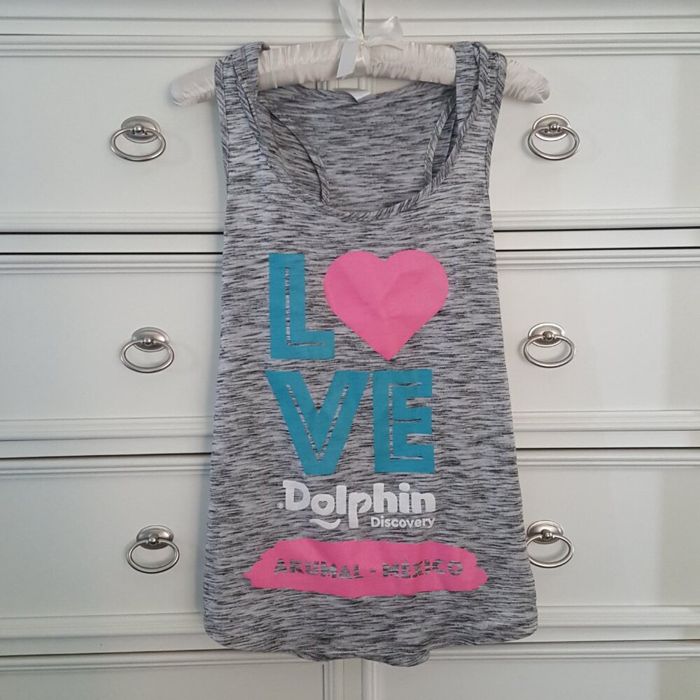 $58 Riviera Maya Hooded Tank Top Tunic Dolphin Discovery Cozumel Akumal MEXICO